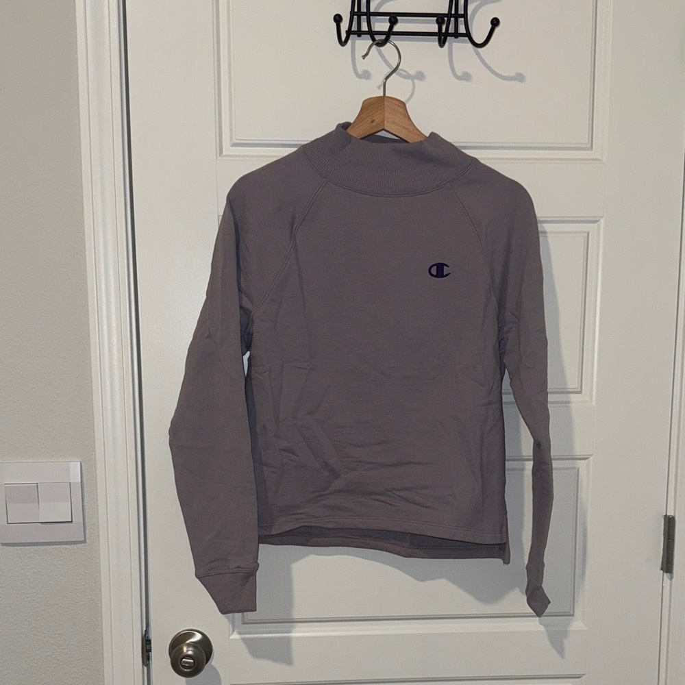 champion purple mock neck sweatshirt size small
